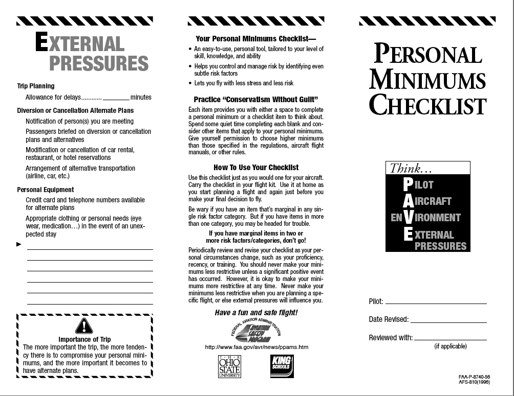 Pave Checklist Example What Is The Pave Checklist? | PAVE Checklist Explained – FLLQSB